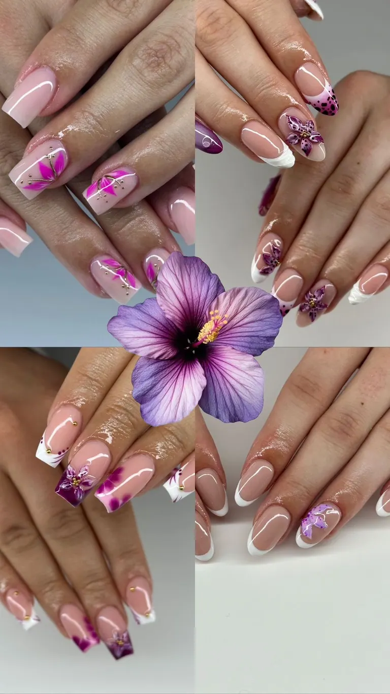 Ausdrucksstarke Coffin Nageldesigns, vier Varianten · Moonlit Nails Hildesheim